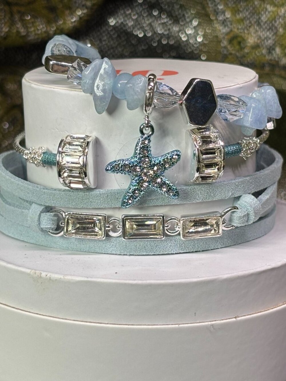 Bomb Party "Starfish Wishes" Summer Stacks 3 Bracelet Stack Set with Starfish